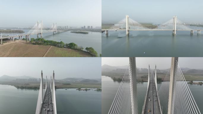 湖北襄阳卧龙大桥4K航拍