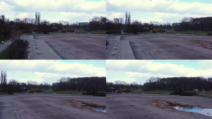 华沙Covid-19大流行期间空旷的公园鸟瞰图