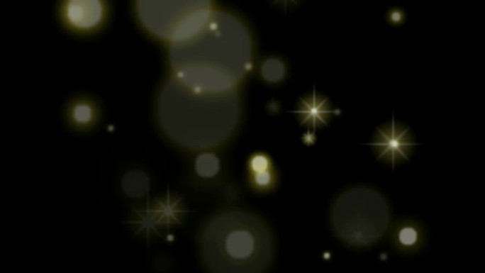 具有夜间背景的Bokeh灯光和星星运动图形