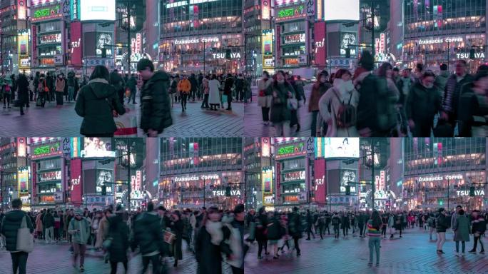 东京涩谷城市行人交通