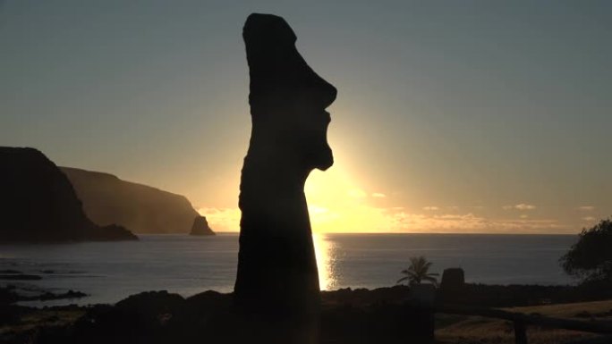 复活节岛上的石像。智利。