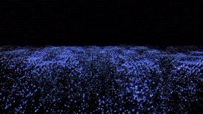 4k镜头未来派粒子线框山形成银河平面设计中的极光。