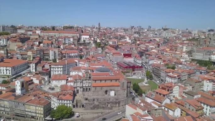 夏季晴天波尔图城市景观航空全景4k葡萄牙