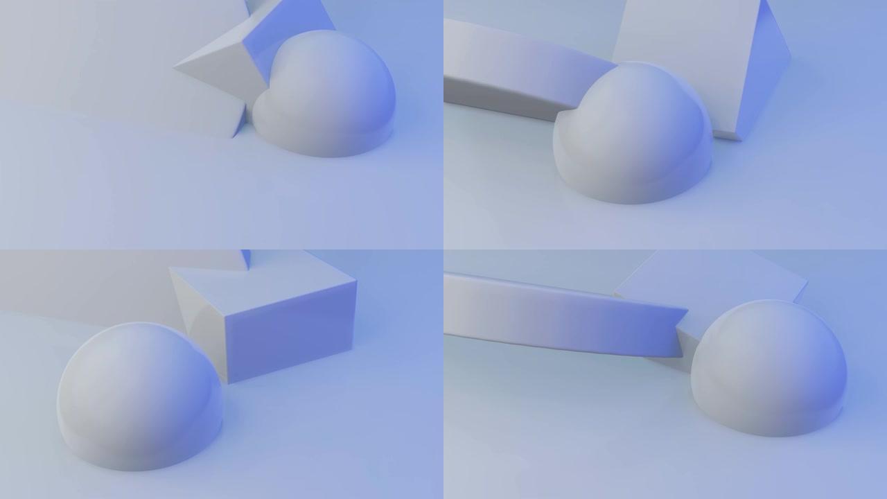 旋转几何形状设计的抽象3d渲染。
