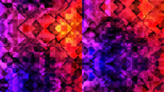 抽象上升几何方形和彩色线条图案-4k无缝循环运动背景动画