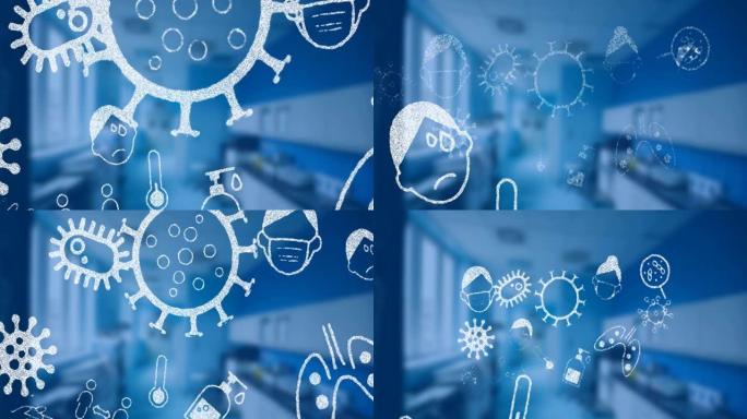 冠状病毒概念图标反对空医院