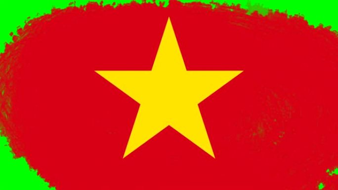 4K-3不同的画笔风格过渡动画与越南国旗