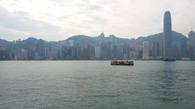 香港维多利亚港，渡轮，九龙景观