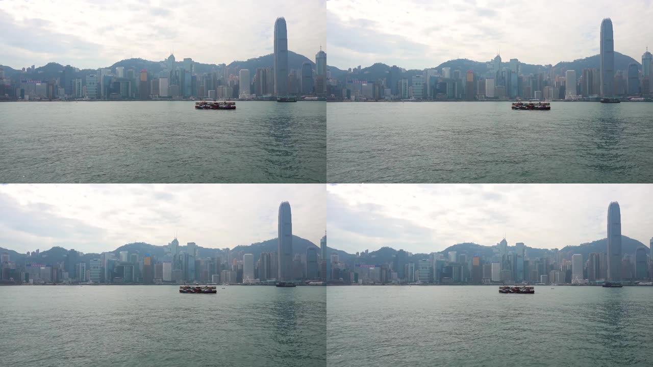 香港维多利亚港，渡轮，九龙景观