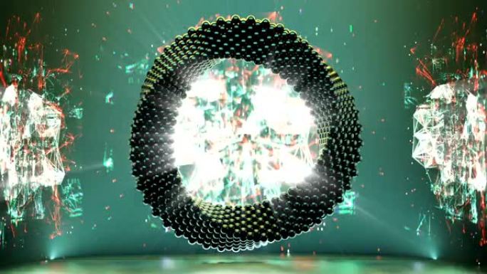 球体环无缝循环3D渲染动画