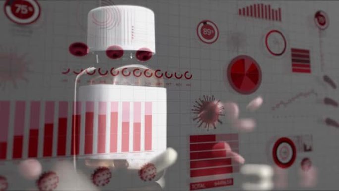 冠状病毒数字接口防止药丸落在白色表面上