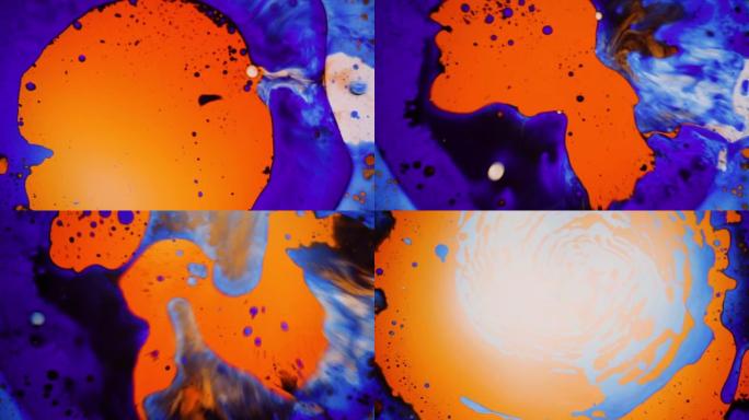 迷幻的五彩液体光秀，水，油，油漆中的怪异墨水图案。正宗60年代迪斯科油轮。丰富多彩的视觉表演背景，徽