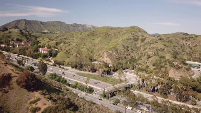 4k视频好莱坞高速公路101在一个阳光明媚的日子