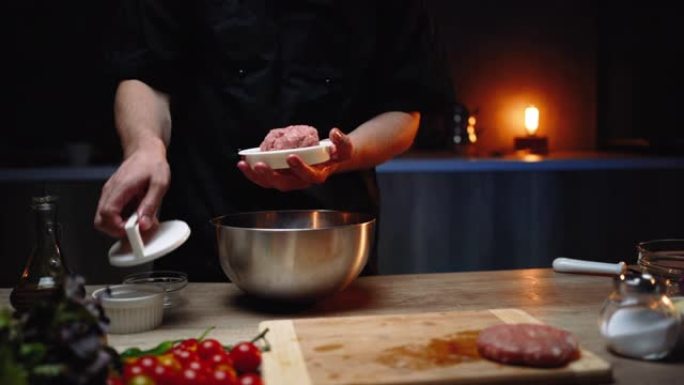 汉堡成型肉制作肉饼西餐制作鲜肉肉饼