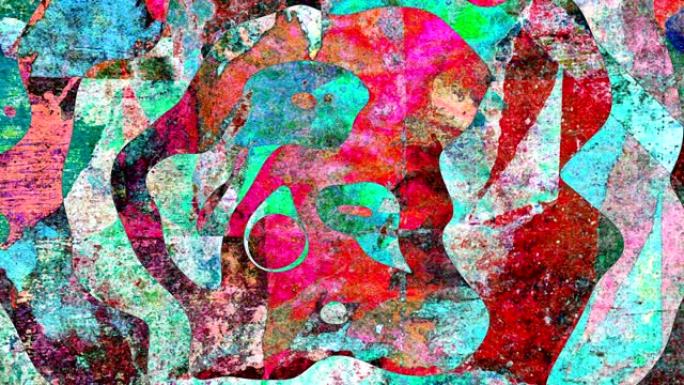 彩色垃圾艺术背景循环