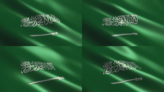 沙特阿拉伯旗帜高细节-循环股票视频