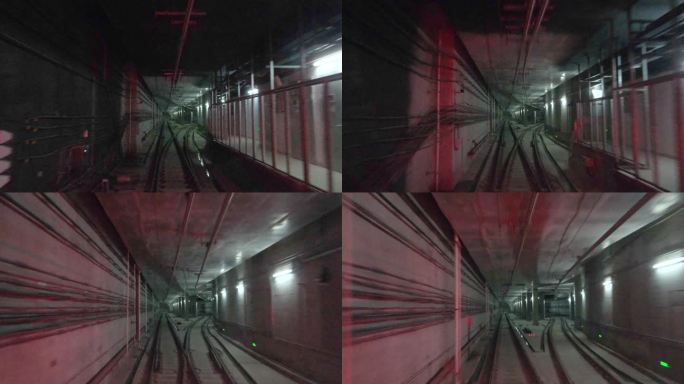 唯美城市地铁轨道特写