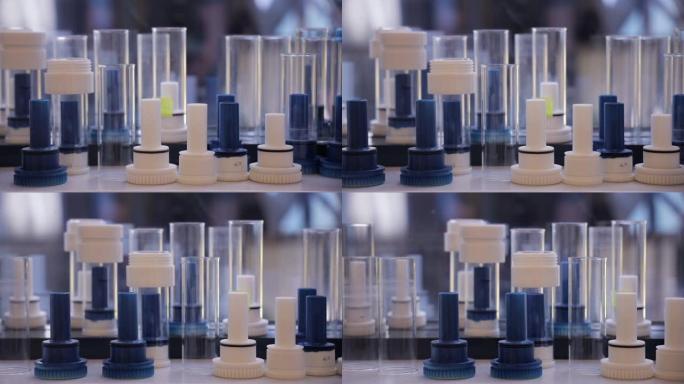 科学实验室中的玻璃试管库存视频