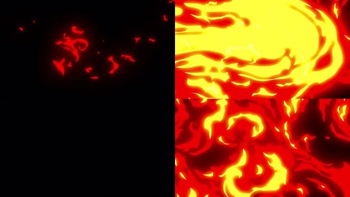 大火爆炸卡通框架动画4k 2D手绘