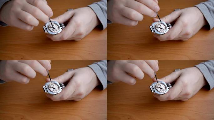 钟表匠hands组装了老式手表
