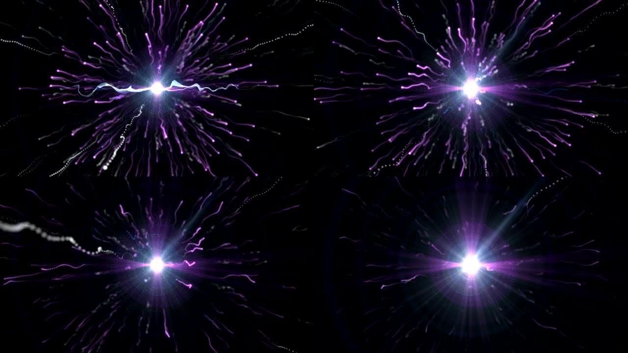 光学股票视频的抽象蓝紫色颗粒