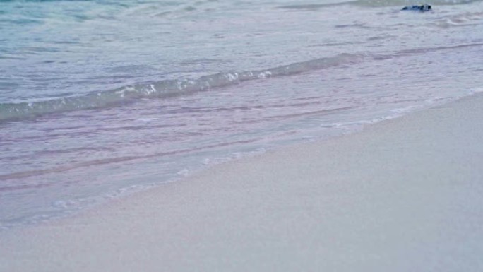 热带海滩主题: 加勒比海岛屿海滩的海浪。