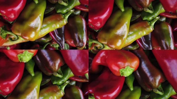 红铃和青椒关闭成熟辣椒健康辣椒出售。有机蔬菜种植业务