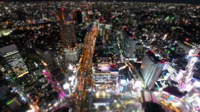 涩谷夜晚的市容夜景拍摄欣赏
