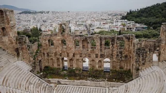 石罗马剧院-希罗德斯·阿提克斯的奥德翁-希腊伯罗奔尼雅典雅典的考古遗址卫城
