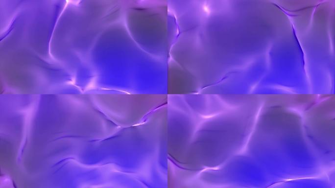 全息液体流动波动画反射背景。波浪形丝布表面运动平面设计。
