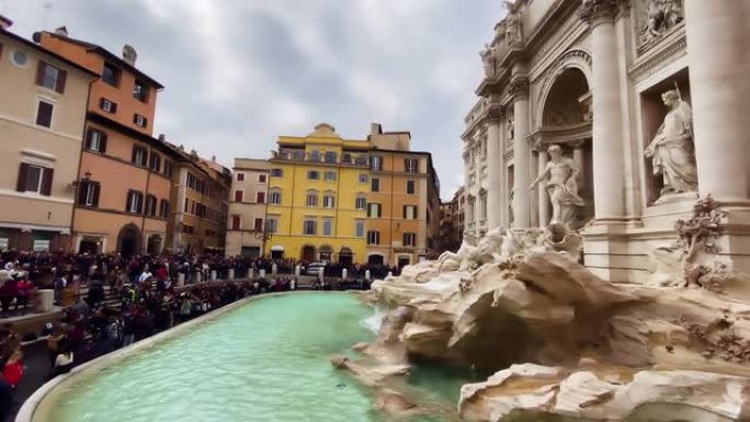 罗马的许愿池排队水池雕塑