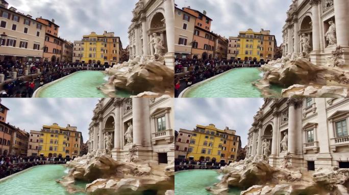 罗马的许愿池排队水池雕塑