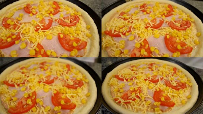 餐厅里做披萨的慢动作披萨