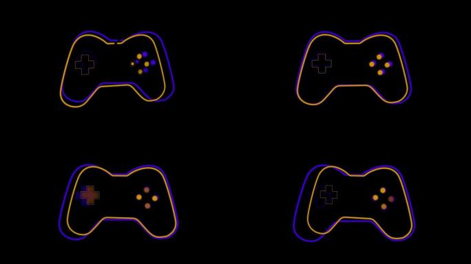 黄色和紫色电子游戏标志的动画