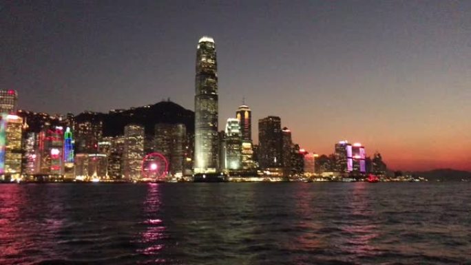 黄昏的香港维多利亚港