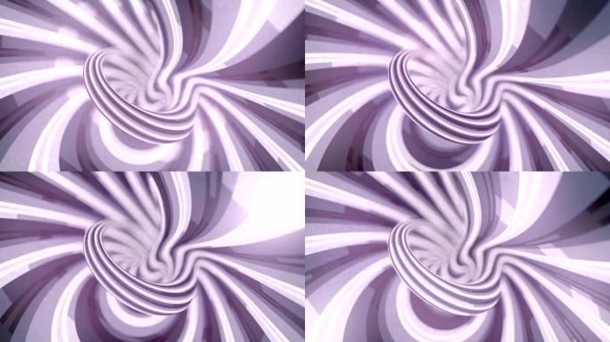 单色迷幻视错觉。具有景深的催眠动画背景。3d渲染循环动画。4K，超高清分辨率