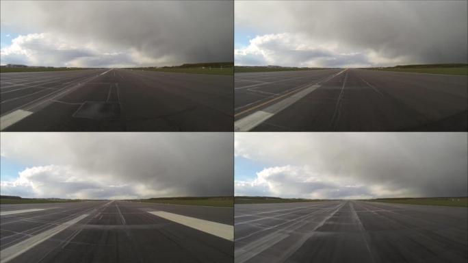 机场滑行道景观飞机起飞路面冲刺飞机起飞路
