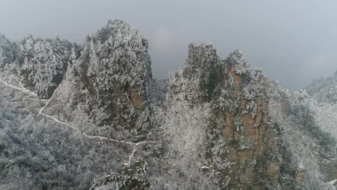 中国湖南省张家界的雪