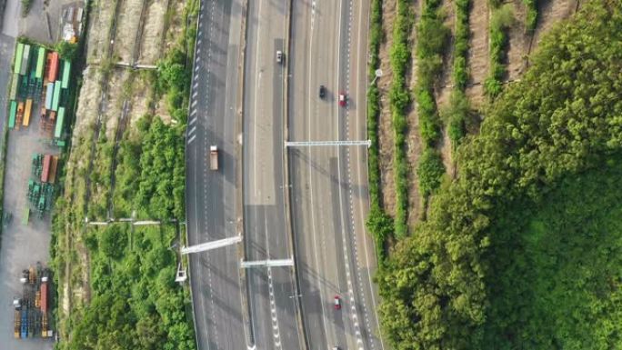 香港市区的公路鸟瞰式立交桥