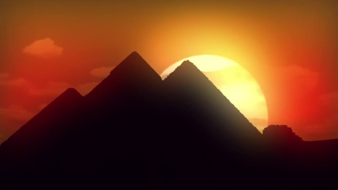 埃及开罗附近的吉萨大金字塔日出。