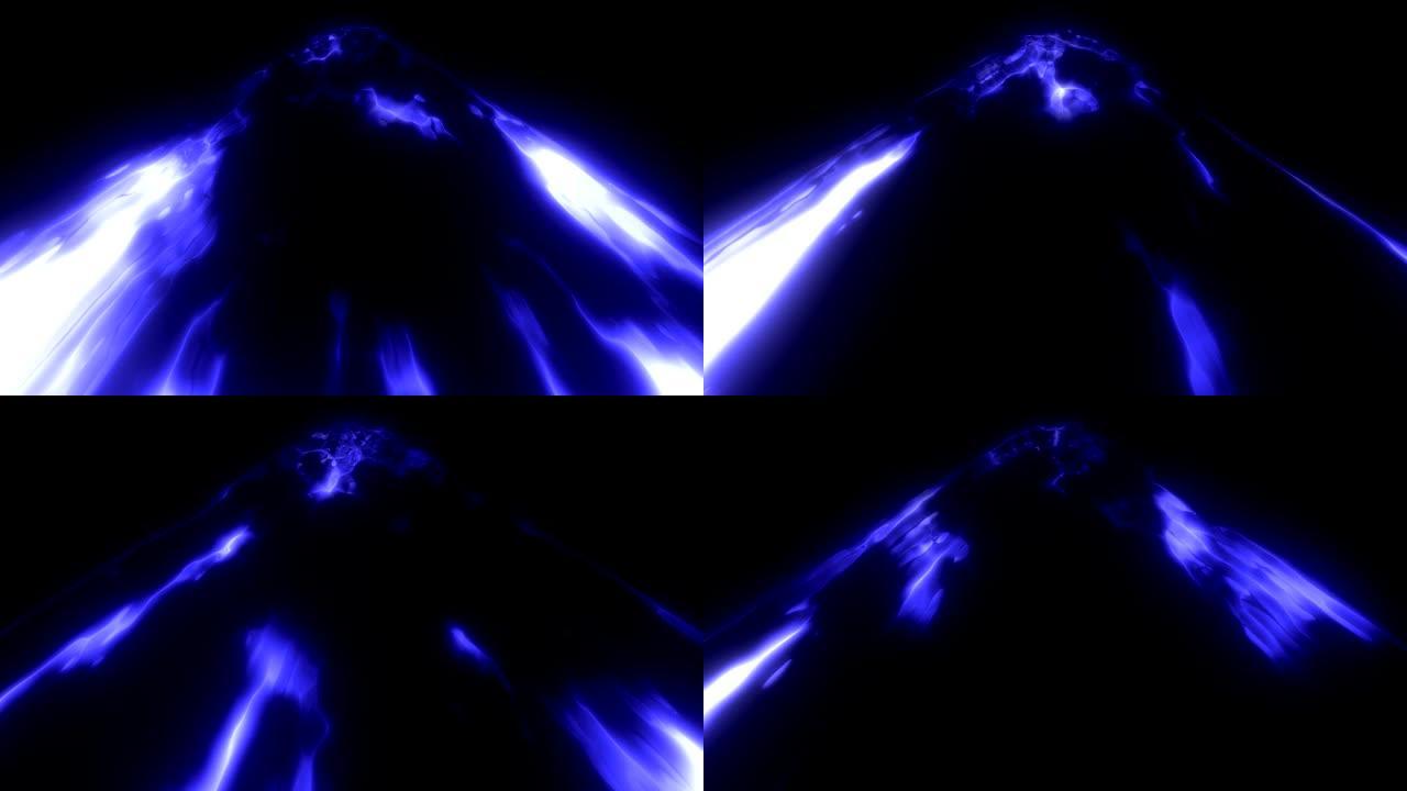 空间中未来派科幻能量隧道发光3d渲染