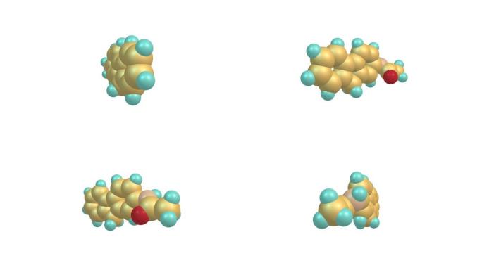 旋转2-乙酰氨基氟核分子视频