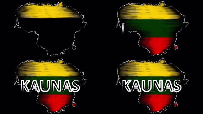 考纳斯立陶宛为地图和旗帜着色。运动设计。