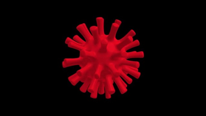 黑色背景上的动画概念红色病毒。