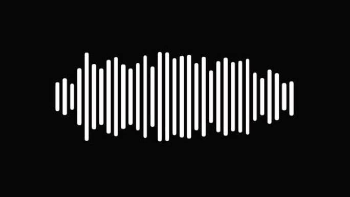 声波的运动。视频波形图，根据音乐的柔和节奏移动。