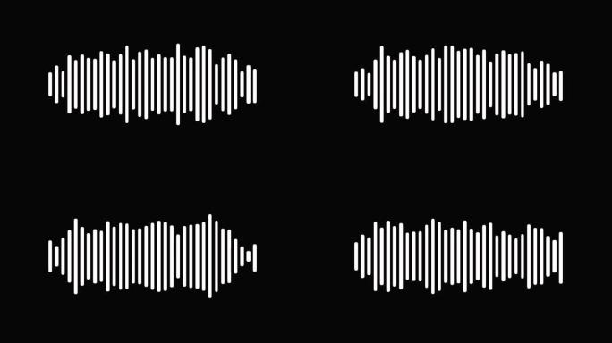 声波的运动。视频波形图，根据音乐的柔和节奏移动。