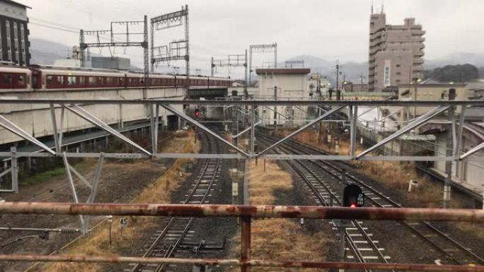 空铁轨、火车旅行樱井站奈良日本