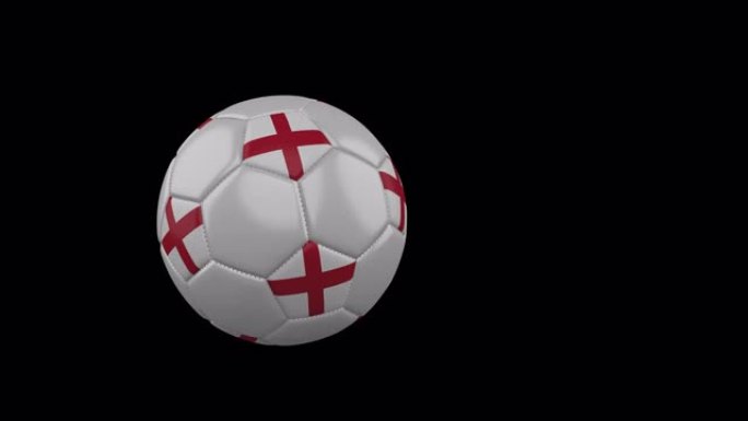 英格兰旗帜上飞行的足球透明背景，阿尔法频道