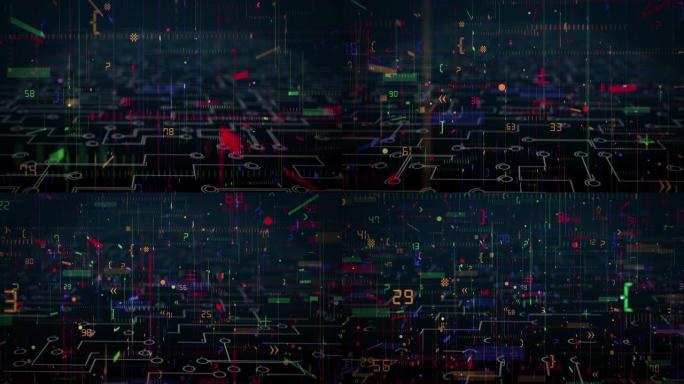 抽象程序代码未来科技数字漂浮HUD界面