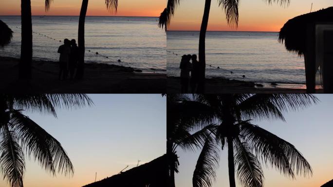 加勒比海日落剪影4